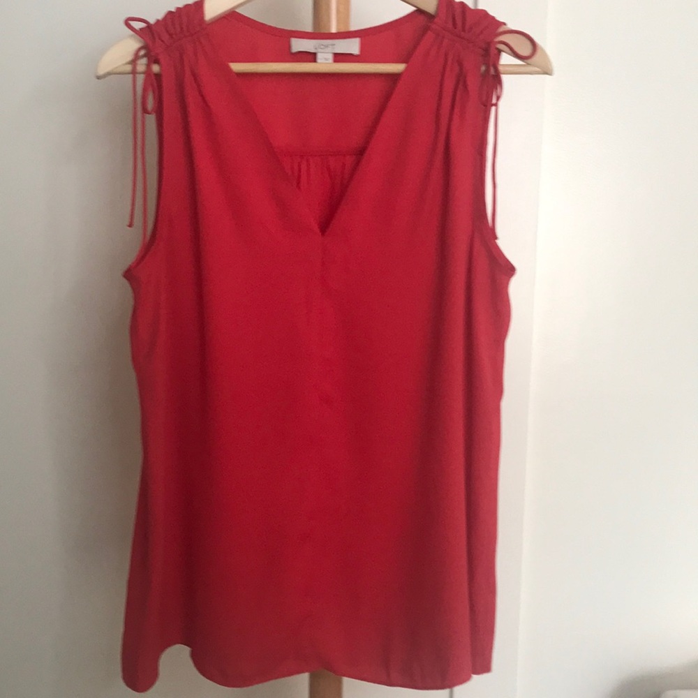 Loft sleeveless tie shoulder blouse. Size M.